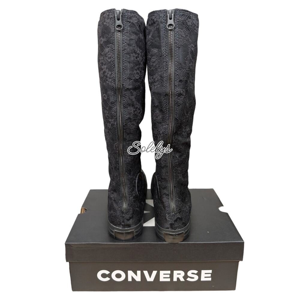 Converse CTAS XXHI Lace Black Orange Knee High Sneaker Boot Womens 11.5 NEW - Picture 3 of 10